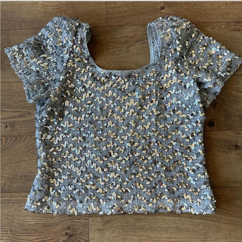 Vintage 80s Partique New York Sequin Whimsy Goth Grunge Witchy Blouse